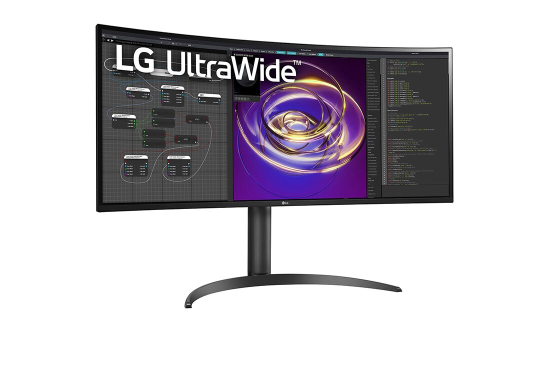 LG 34'' 21:9 Curved UltraWide™ QHD (3440 x 1440) skjerm, Boční pohled z +15 stupňů, 34WP85CN-B, thumbnail 3