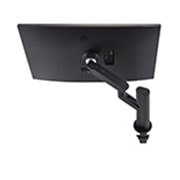 LG 31.5'' QHD Ergo IPS-skjerm med USB Type-C™, sett bakfra med monitorarmen strukket ut mot høyre, 32QP880-B, thumbnail 14