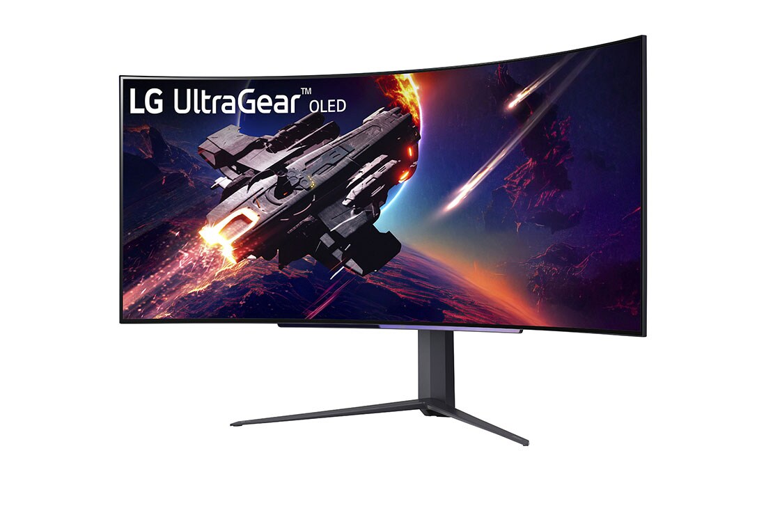 LG 45'' UltraGear™ 21:9 WQHD kurvet <br>OLED-skjerm med blendefri og lavrefleks og 240 Hz, -15 graders visning fra siden, 45GR95QE-B, thumbnail 2
