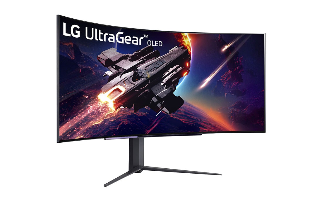 LG 45'' UltraGear™ 21:9 WQHD kurvet <br>OLED-skjerm med blendefri og lavrefleks og 240 Hz, +15 graders visning fra siden, 45GR95QE-B, thumbnail 3