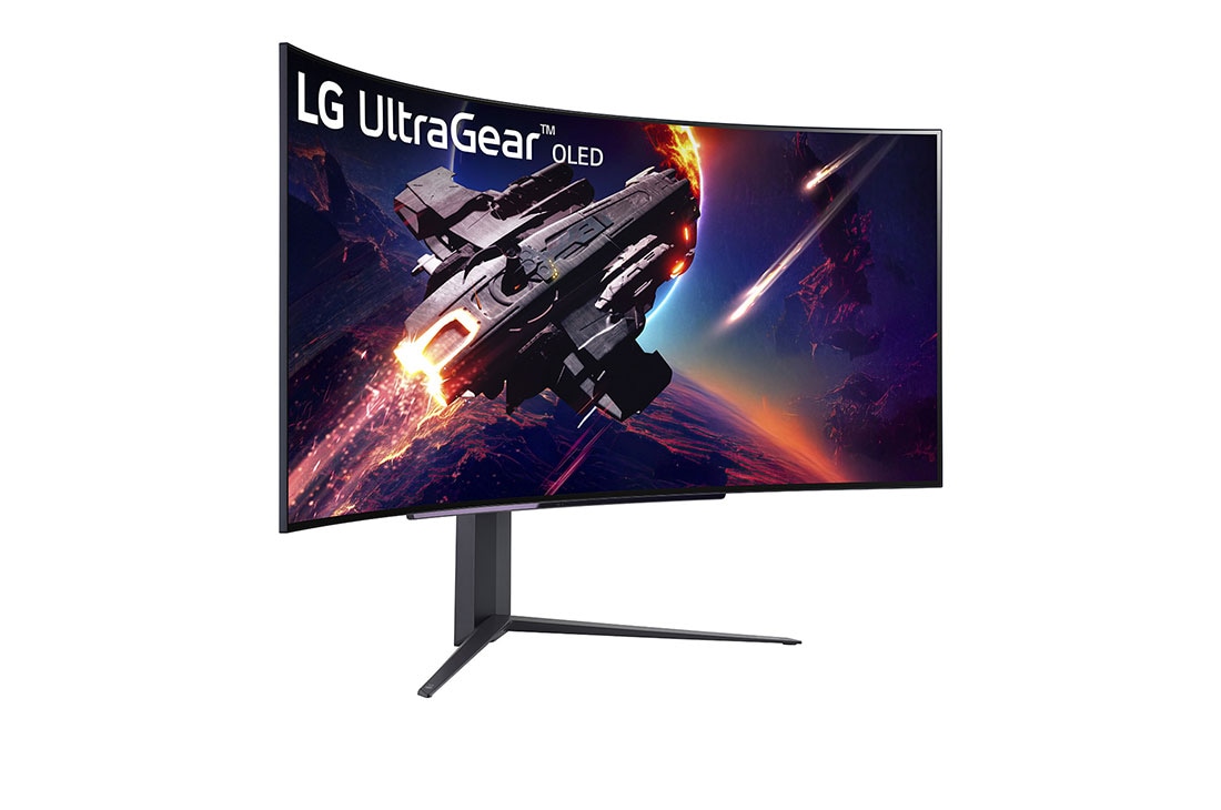 LG 45'' UltraGear™ 21:9 WQHD kurvet <br>OLED-skjerm med blendefri og lavrefleks og 240 Hz, se i perspektiv, 45GR95QE-B, thumbnail 4