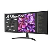 LG 34'' 21:9 Curved UltraWide™ QHD (3440 x 1440)-skjerm, -15 graders visning fra siden, 34WQ60C-B, thumbnail 2