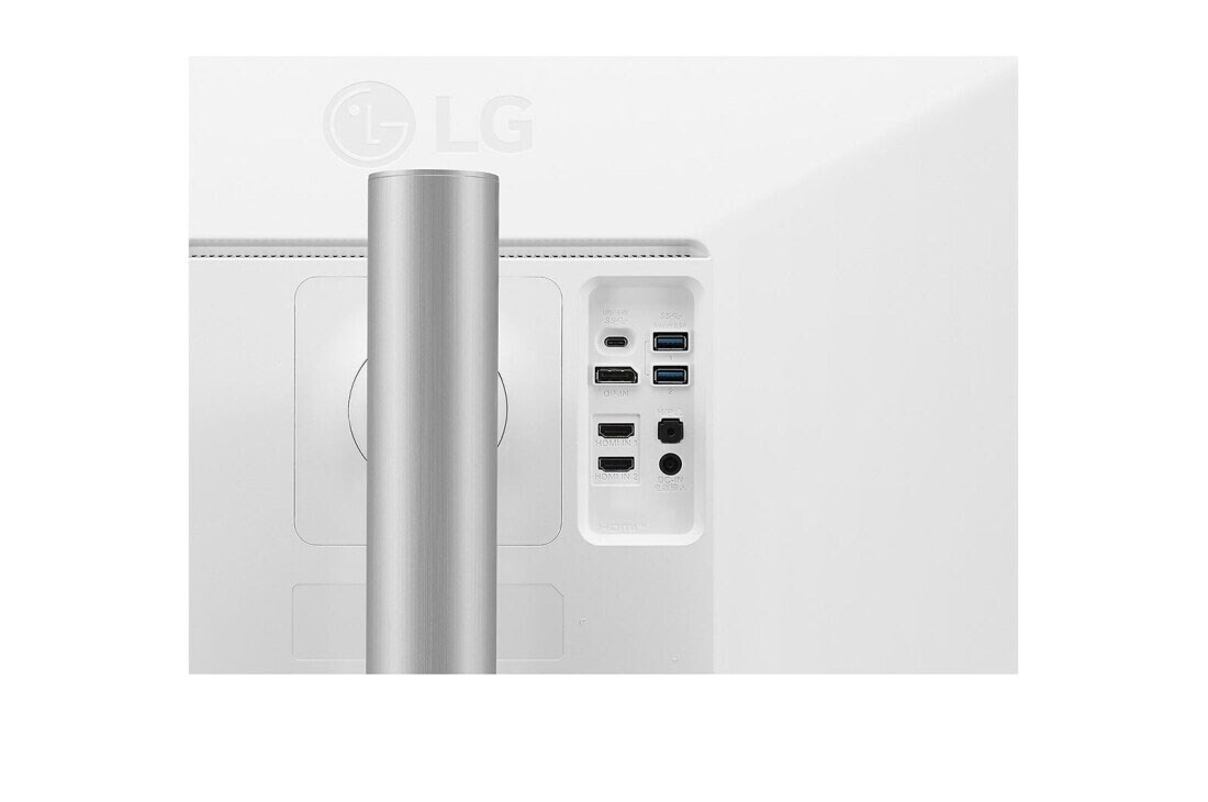 LG 27-tommers UHD 4K (3840x2160) IPS-skjerm med USB Type-C™, nærbilde av innganger, 27UP550P-W, thumbnail 8