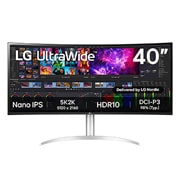 LG 39,7” Curved UltraWide™ 5K2K Nano IPS-skjerm, visning forfra, 40WP95CP-W, thumbnail 1