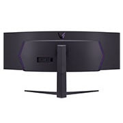 LG 49” UltraGear™ 32:9 buet dobbel QHD-gamingskjerm med 240&nbsp;Hz oppdateringsfrekvens, visning bakfra med lys på, 49GR85DC-B, thumbnail 8