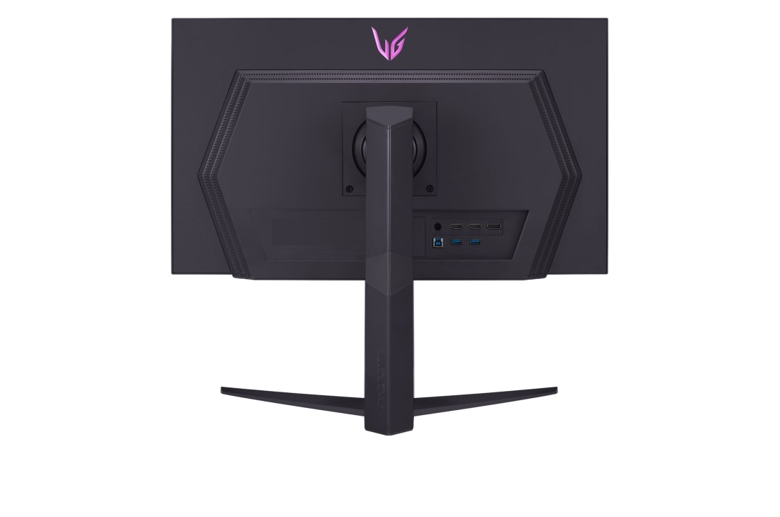 LG 24,5” UltraGear™ ultrarask spillmonitor med 360 Hz oppdateringsfrekvens, visning bakfra med lys på, 25GR75FG-B, thumbnail 7