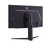 LG 24,5” UltraGear™ ultrarask spillmonitor med 360 Hz oppdateringsfrekvens, visning bakfra i perspektiv med lys på, 25GR75FG-B, thumbnail 9