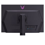 LG 24,5” UltraGear™ ultrarask spillmonitor med 360 Hz oppdateringsfrekvens, nærbilde av inngangsporter med lys på, 25GR75FG-B, thumbnail 11