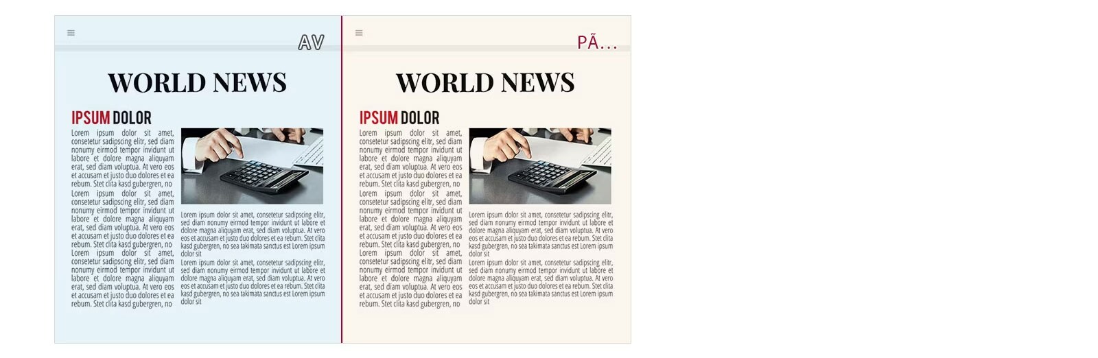 Lesemodus: Mindre blått, forbedret visuell kontroll