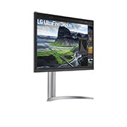 LG 27” UHD 4K Nano IPS svart skjerm med automatisk selvkalibrering, se i perspektiv, 27UQ85R-W, thumbnail 4