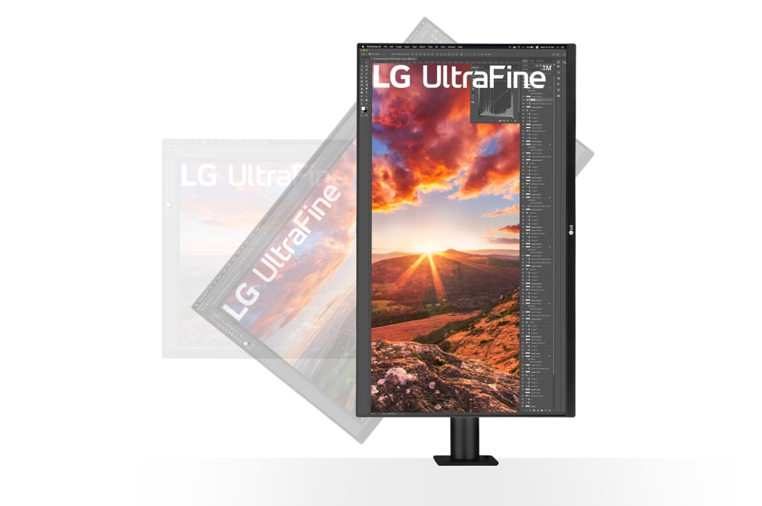 LG 31,5 “ UHD 4K Ergo IPS-skjerm med USB type C™, Sidobildskärm lutad uppåt, 32UN880P-B, thumbnail 7