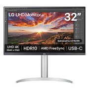 LG 31,5-tommers UHD 4K (3840x2160)-skjerm med USB Type-C™, visning forfra, 32UP55NP-W, thumbnail 1