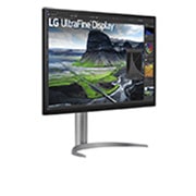 LG 31,5'' UHD 4K Nano IPS Black-skjermen med automatisk selvkalibrering, visning i perspektiv, 32UQ85R-W, thumbnail 4