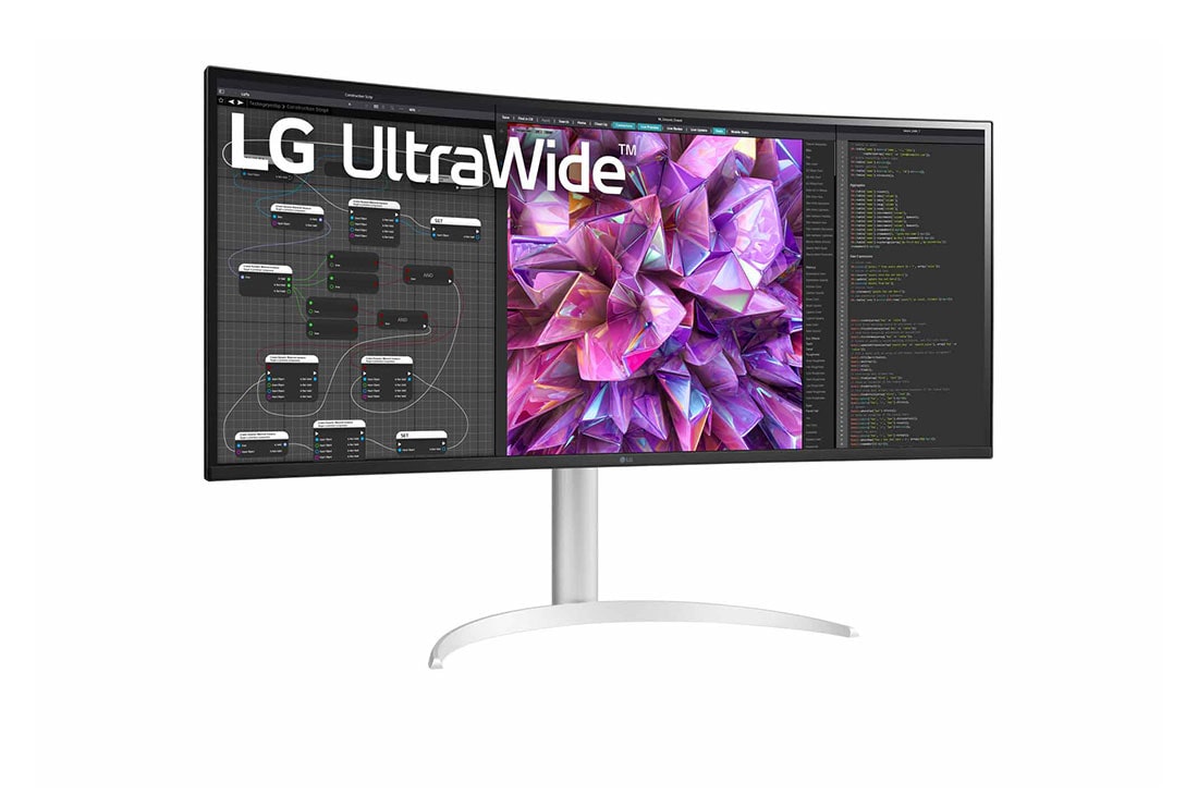 LG 37,5'' 21:9 Curved UltraWide™ QHD+(3840x1600)-skjerm, +15 graders visning fra siden, 38WQ75C-W, thumbnail 3