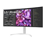 LG 37,5'' 21:9 Curved UltraWide™ QHD+(3840x1600)-skjerm, -15 graders visning fra siden, 38WQ75C-W, thumbnail 2