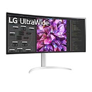 LG 37,5'' 21:9 Curved UltraWide™ QHD+(3840x1600)-skjerm, +15 graders visning fra siden, 38WQ75C-W, thumbnail 3