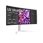 LG 37,5'' 21:9 Curved UltraWide™ QHD+(3840x1600)-skjerm, +15 graders visning frasiden, 38WQ75C-W, thumbnail 4