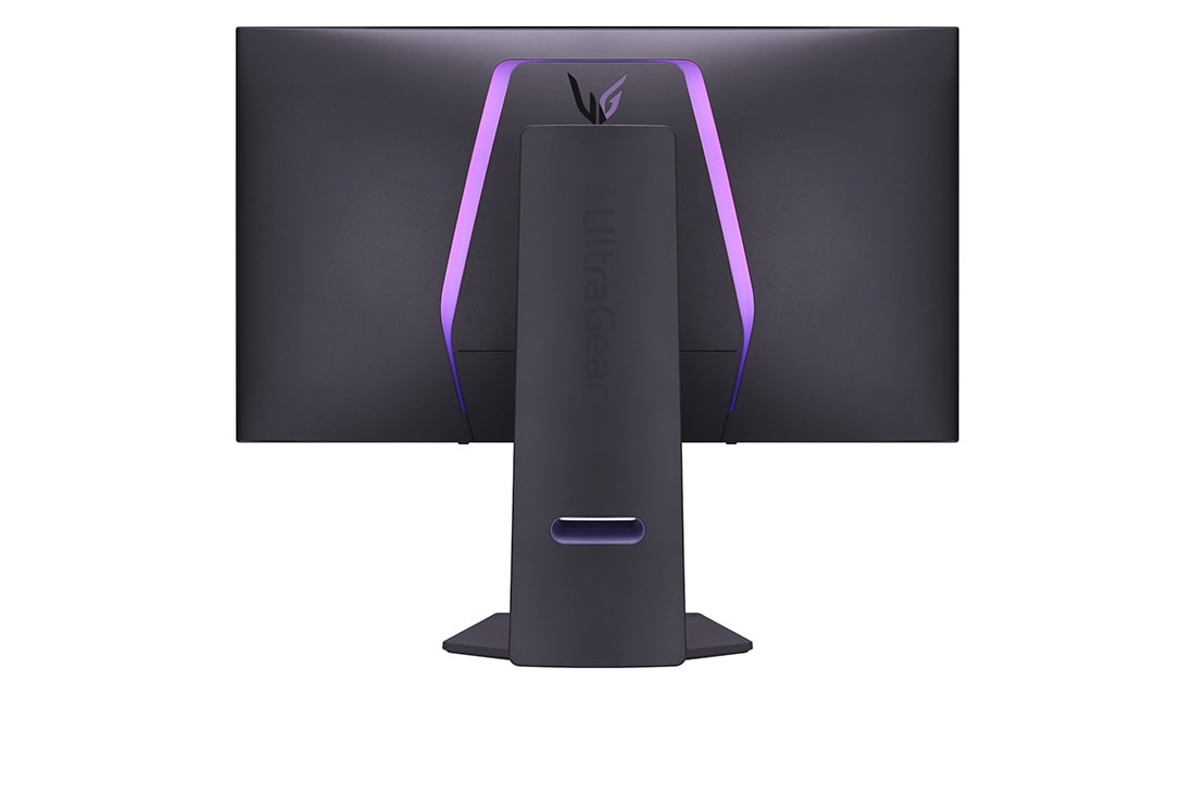 LG 32-tommers UltraGear™ Dual-Mode OLED-spillskjerm | 4K UHD, piksellyd, visning bakfra med lys på, 32GS95UE-B, thumbnail 8