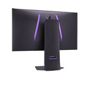 LG 32-tommers UltraGear™ Dual-Mode OLED-spillskjerm | 4K UHD, piksellyd, visning bakfra i perspektiv med lys på, 32GS95UE-B, thumbnail 10