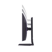 LG 32-tommers UltraGear™ Dual-Mode OLED-spillskjerm | 4K UHD, piksellyd, visning fra siden med nedadgående skjermhøyde med lysene på, 32GS95UE-B, thumbnail 14