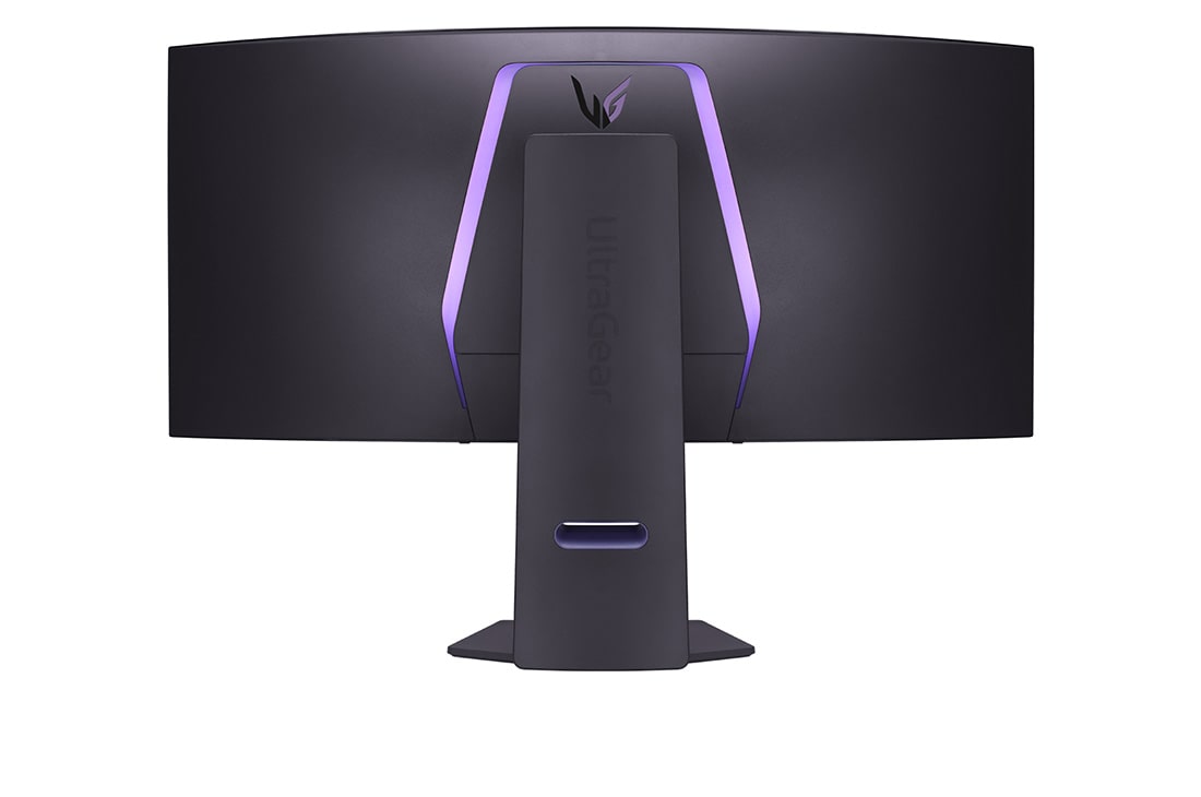 LG 39'' UltraGear™ OLED helt ny 800R buet spillskjerm | 21:9 Ultra-WQHD 240 Hz, 0,03 ms (GtG), DisplayHDR True Black 400, visning bakfra med lys på, 39GS95QE-B, thumbnail 8