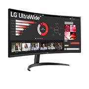 LG 34'' UltraWide QHD buet skjerm, +30 graders visning fra siden, 34WR50QK-B, thumbnail 4