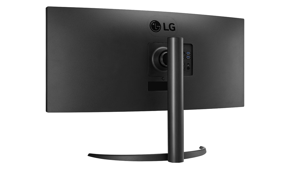LG 34'' UltraWide QHD Curved skjerm med USB Type-C™, visning sett bakfra, 34WR55QK-B, thumbnail 5