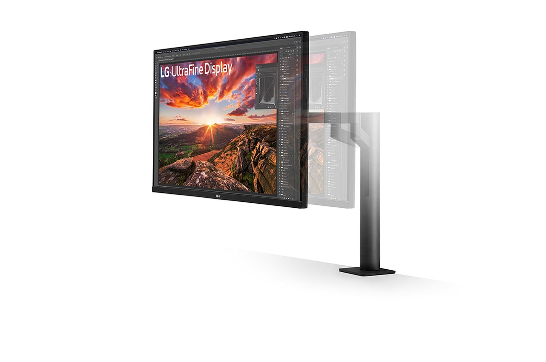 LG 31,5'' UHD 4K Ergo IPS-skjerm med USB-C, visning i perspektiv, 32UN880K-B, thumbnail 3