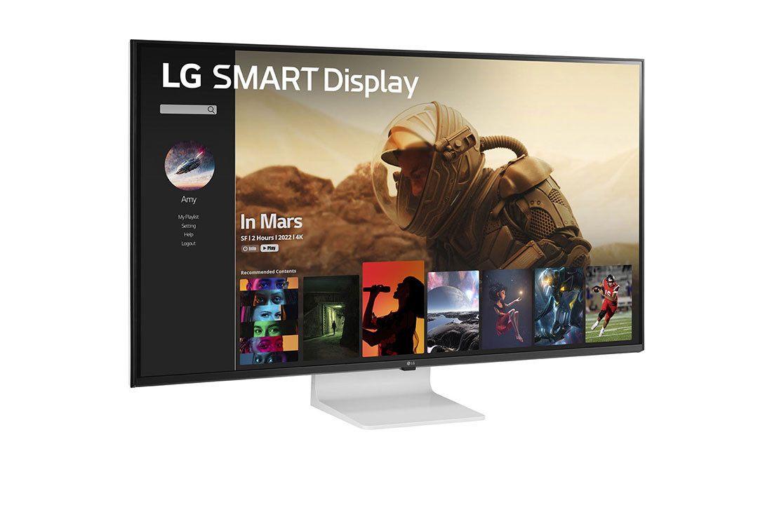 LG 43'' 4K UHD IPS Smart-skjerm med webOS, +15 graders visning fra siden, 43SQ700S-W, thumbnail 5