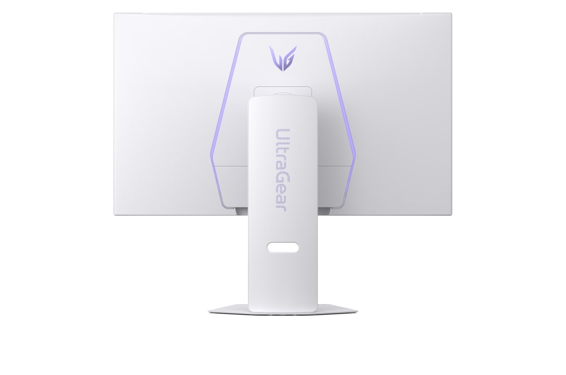 LG UltraGear™ 32-tommers 144 Hz UHD 4K KI Smart spillskjerm | 1 ms (GtG), webOS, visning bakfra med lys på, 32G810SA-W, thumbnail 5