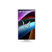 LG UltraGear™ 32-tommers 144 Hz UHD 4K KI Smart spillskjerm | 1 ms (GtG), webOS, visning forfra av skjermen med stativet nede, 32G810SA-W, thumbnail 14