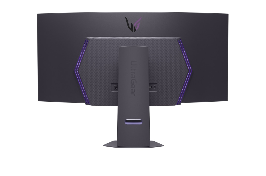 LG UltraGear™ 45-tommers OLED 240 Hz WQHD buet smart gamingskjerm | webOS, 0.03 ms (GtG), 240 Hz, DisplayHDR True Black 400, visning bakfra med lys på, 45GX90SA-B, thumbnail 5