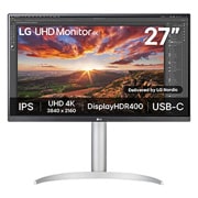 LG 27'' UHD 4K IPS-skjerm med VESA DisplayHDR™ 400, visning forfra, 27UP850K-W, thumbnail 1