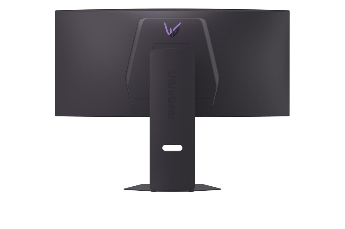 LG UltraGear™ 34-tommers OLED 240 Hz WQHD buet spillskjerm | 0,03 ms (GtG), DisplayHDR True Black 400, USB-C (PD 65 W) og HDMI 2.1, nærbilde av emblemet bak, 34GX900A-B, thumbnail 12