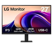 LG 27” QHD IPS-skjerm med USB-C, front view, 27U631A-B, thumbnail 1