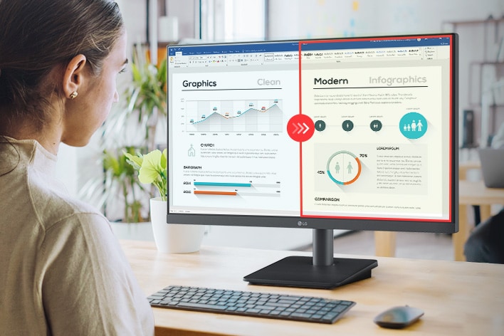 Sammenligningsbilde av høyre side med lesermodus brukt og venstre side uten lesermodus brukt.