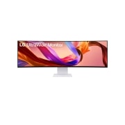 LG 49'' UltraWide Dual QHD (5120x1440) buet Nano IPS-skjerm med 144 Hz, Visning forfra, 49U950A-W, thumbnail 4