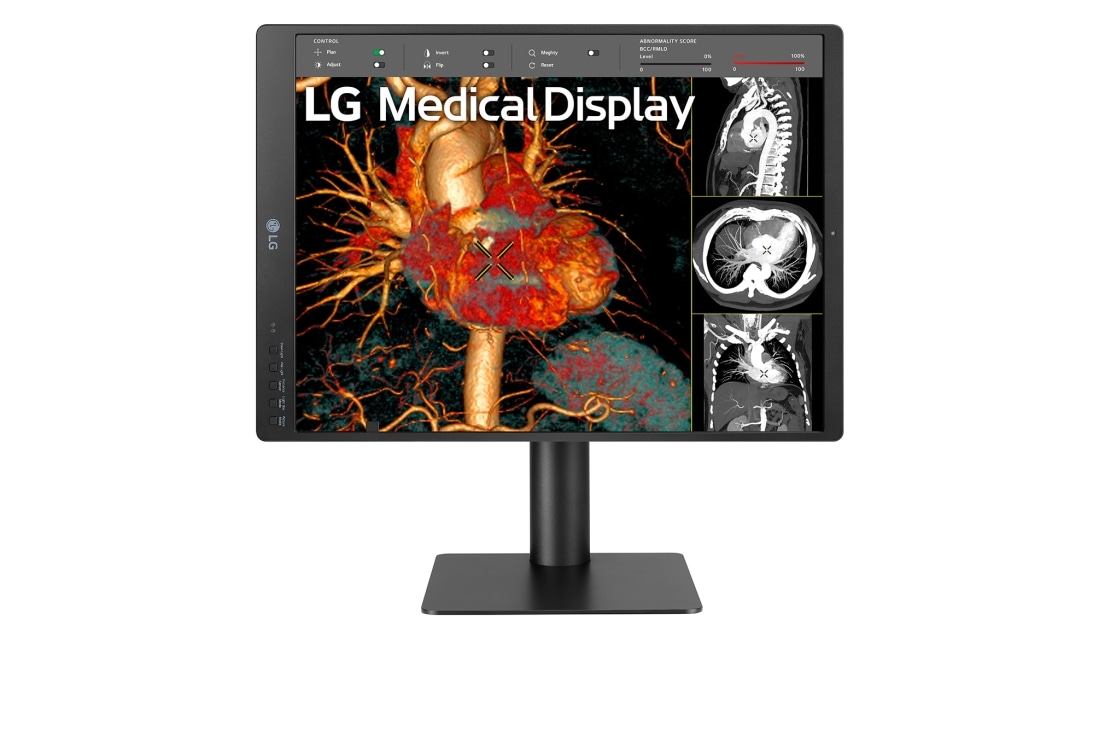 LG 21.3'' 3MP IPS Diagnostisk Monitor, visning forfra med skjermen rotert 90 grader, 21HQ513D-S, thumbnail 2