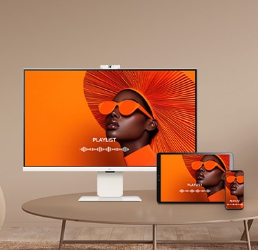 Et bilde som viser speilingsfunksjonen til en smartskjerm.	