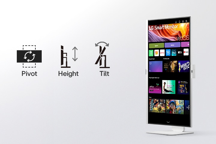 LG Smart Monitor i portrettmodus	