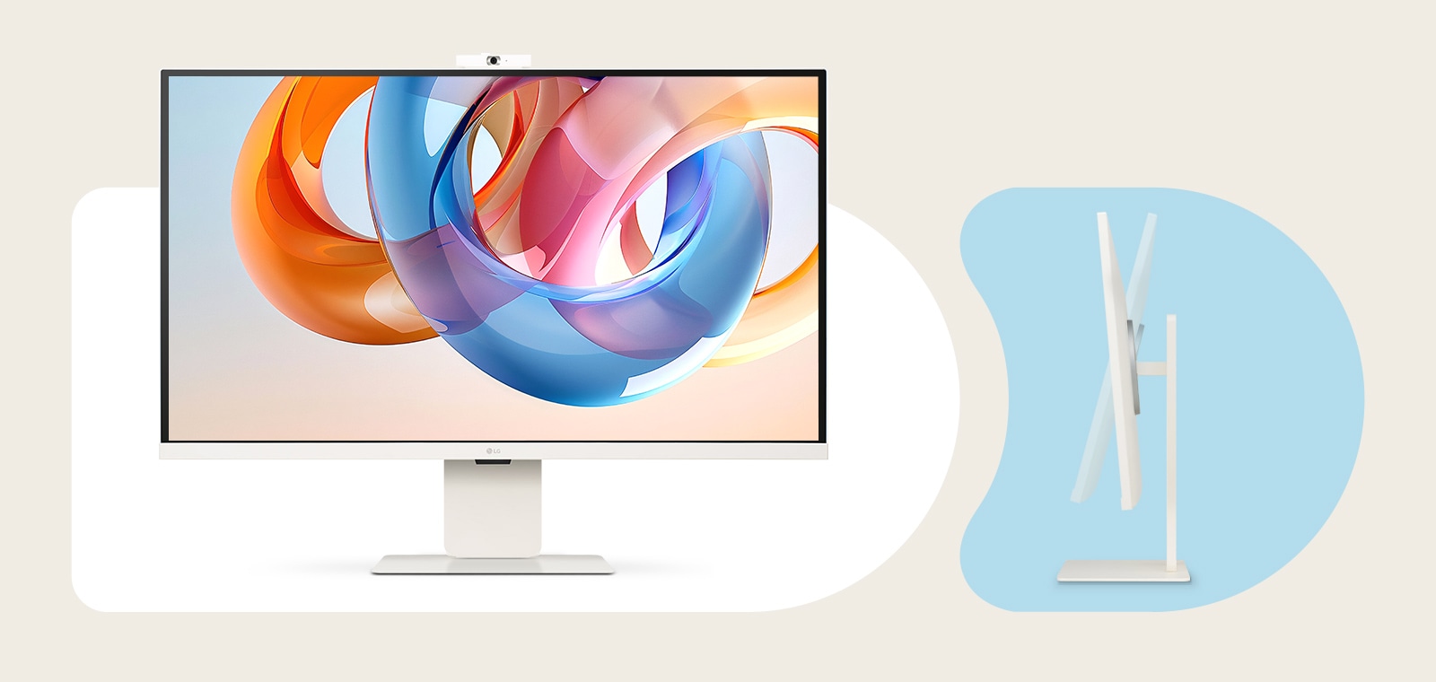 En bærbar PC er koblet til en LG Smart Monitor via USB-C. Den lades gjennom USB-C samtidig som den viser samme skjerm.