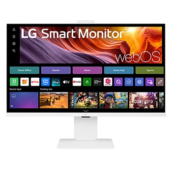 LG 31,5'' Smart Monitor 4K UHD IPS for strømming med webOS, Visning forfra med lukket webkamera, 32U850SA-W, thumbnail 3