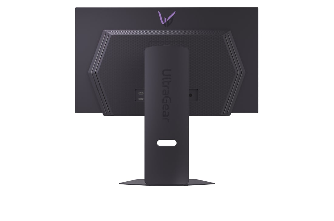 LG 27'' UltraGear™ QHD-spillmonitor med OLED-teknologi av 4. generasjon og 280 Hz oppdateringsfrekvens │ VESA DisplayHDR™ True Black 500, visning bakfra med lys på, 27GX700A-B, thumbnail 10