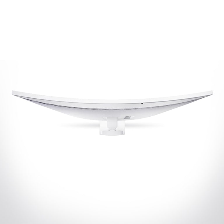 Visning ovenfra av UltraFine-skjermen på en hvit bakgrunn.	