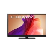 LG 27'' UHD 4K BA45U | 3840 x 2160 | HDR10 | IPS skjerm, visning forfra med lav høyde, 27BA45U-B, thumbnail 4