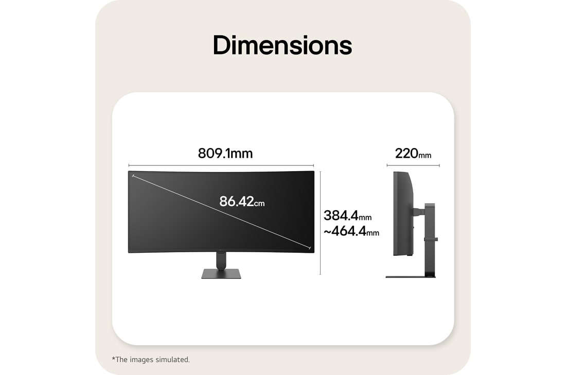 LG 34'' UltraWide™ U620B | 3440 x 1440 | 100Hz | VA skjerm, LG UltraWide 34U620B-B.AEU, 34" VA 21:9 WQHD (3440x1440) Curved (1800R), 100Hz, 5ms (GtG), HDR10, AMD FreeSync, HAS — Ekspansiv arbeidsflate med fullstendig ergonomisk kontroll., 34U620B-B, thumbnail 13