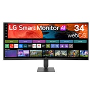 LG 34'' UltraWide™ U620B | 3440 x 1440 | 100Hz | VA skjerm, LG UltraWide 34U620B-B.AEU, 34" VA 21:9 WQHD (3440x1440) Curved (1800R), 100Hz, 5ms (GtG), HDR10, AMD FreeSync, HAS — Ekspansiv arbeidsflate med fullstendig ergonomisk kontroll., 34U620B-B, thumbnail 1