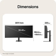 LG 34'' UltraWide™ U620B | 3440 x 1440 | 100Hz | VA skjerm, LG UltraWide 34U620B-B.AEU, 34" VA 21:9 WQHD (3440x1440) Curved (1800R), 100Hz, 5ms (GtG), HDR10, AMD FreeSync, HAS — Ekspansiv arbeidsflate med fullstendig ergonomisk kontroll., 34U620B-B, thumbnail 13