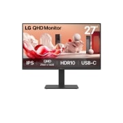 LG 27'' QHD BA65Q | 2560 x 1440 | 100Hz | IPS skjerm, visning forfra, 27BA65QB-B, thumbnail 1