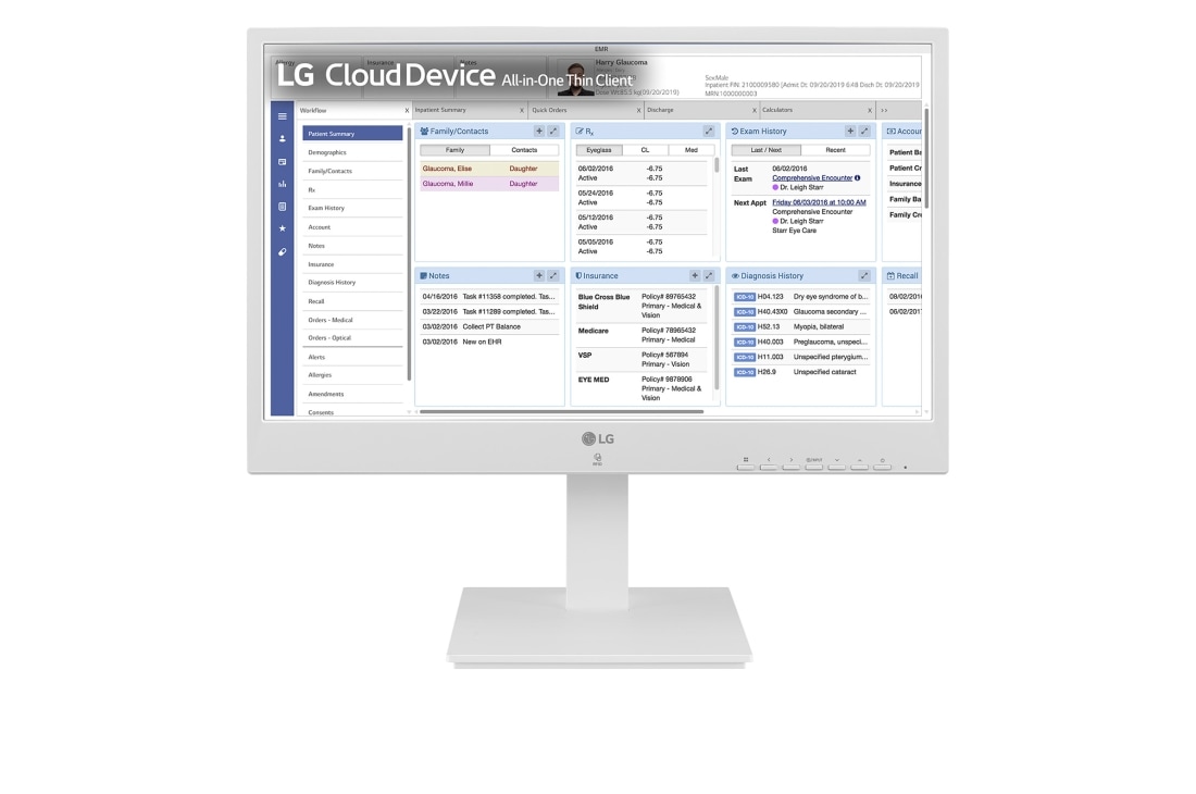 LG 24 tommers All-in-One Thin Client for Healthcare med webkamera og høyttaler, sett forfra, 24CR670N-6P, thumbnail 2